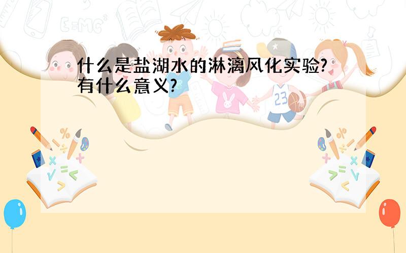 什么是盐湖水的淋漓风化实验?有什么意义?