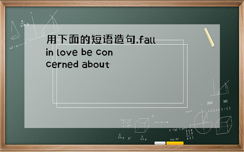 用下面的短语造句.fall in love be concerned about