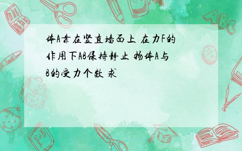 体A靠在竖直墙面上 在力F的作用下AB保持静止 物体A与B的受力个数 求