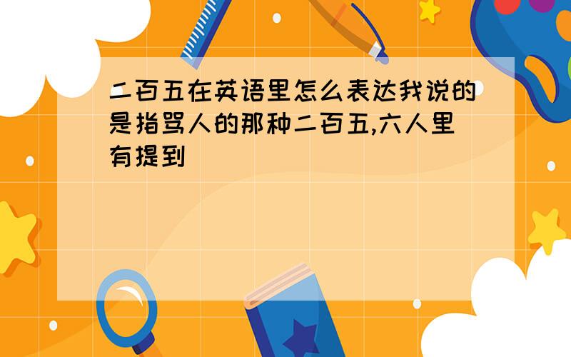 二百五在英语里怎么表达我说的是指骂人的那种二百五,六人里有提到