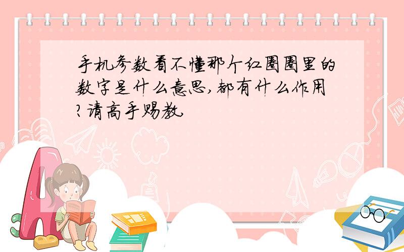 手机参数看不懂那个红圈圈里的数字是什么意思,都有什么作用?请高手赐教,