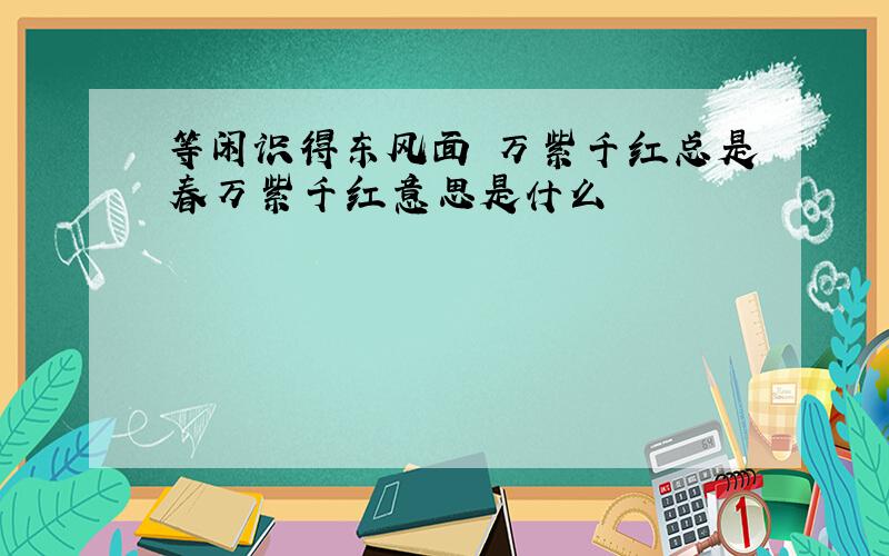 等闲识得东风面 万紫千红总是春万紫千红意思是什么