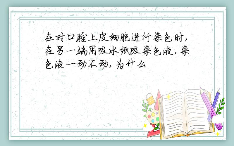 在对口腔上皮细胞进行染色时,在另一端用吸水纸吸染色液,染色液一动不动,为什么