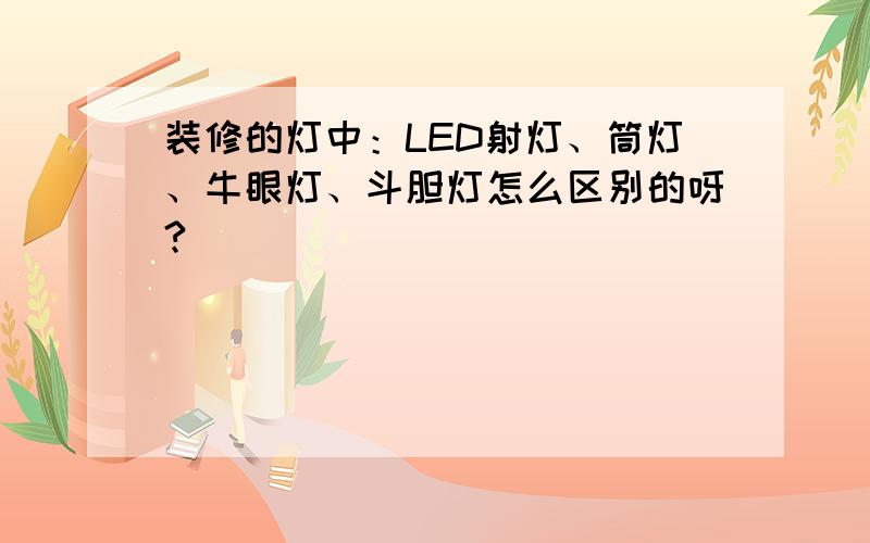 装修的灯中：LED射灯、筒灯、牛眼灯、斗胆灯怎么区别的呀?