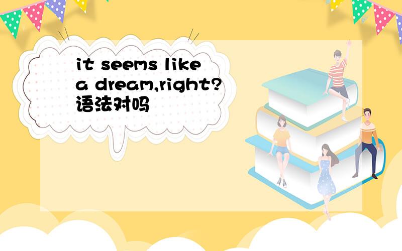 it seems like a dream,right?语法对吗