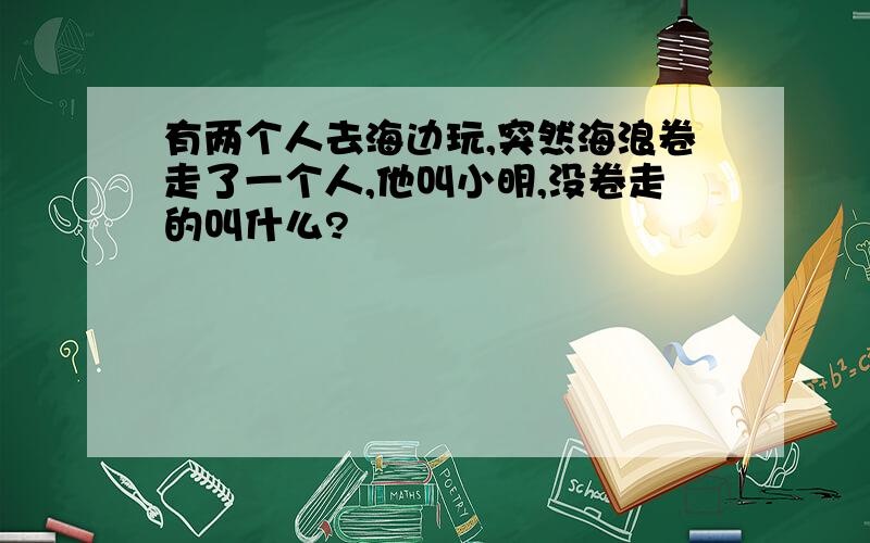 有两个人去海边玩,突然海浪卷走了一个人,他叫小明,没卷走的叫什么?