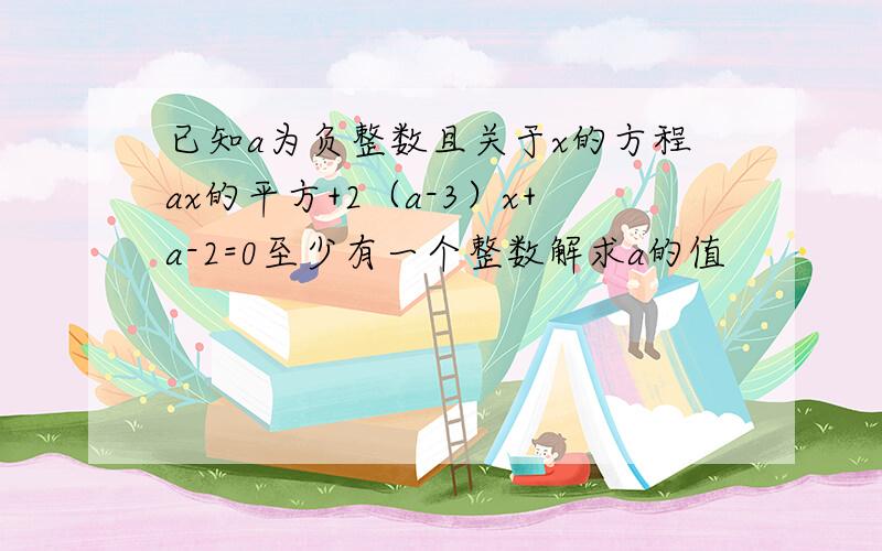 已知a为负整数且关于x的方程ax的平方+2（a-3）x+a-2=0至少有一个整数解求a的值