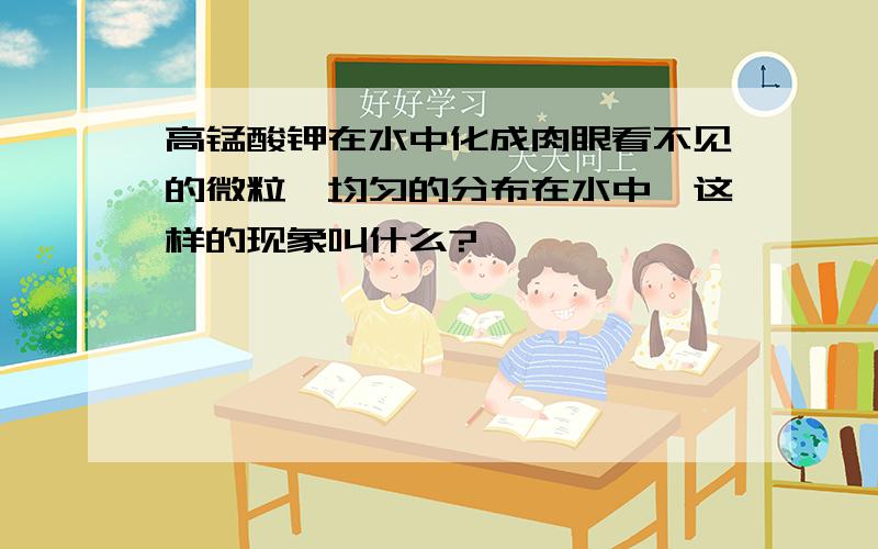 高锰酸钾在水中化成肉眼看不见的微粒,均匀的分布在水中,这样的现象叫什么?