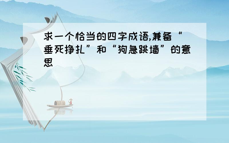 求一个恰当的四字成语,兼备“垂死挣扎”和“狗急跳墙”的意思