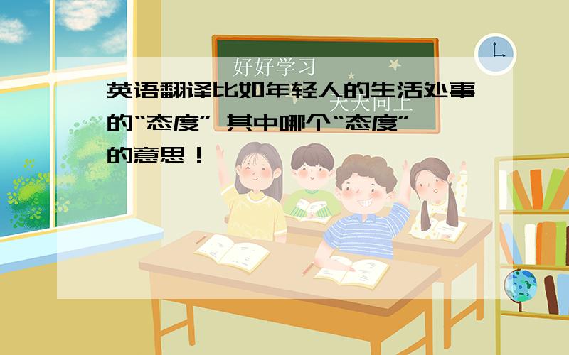 英语翻译比如年轻人的生活处事的“态度” 其中哪个“态度”的意思！