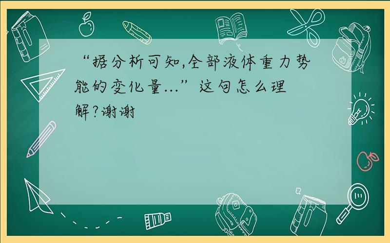 “据分析可知,全部液体重力势能的变化量...”这句怎么理解?谢谢