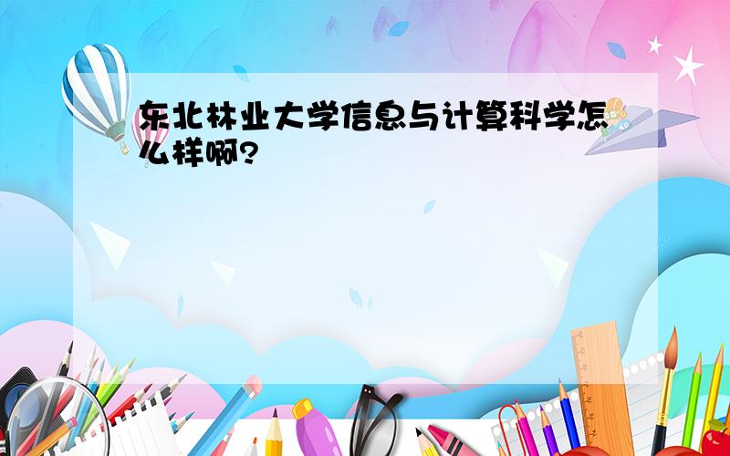 东北林业大学信息与计算科学怎么样啊?