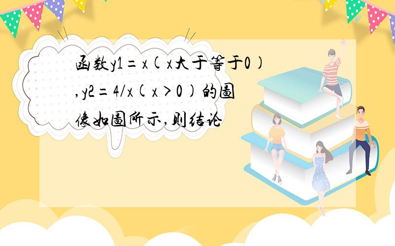 函数y1=x(x大于等于0),y2=4/x(x>0)的图像如图所示,则结论