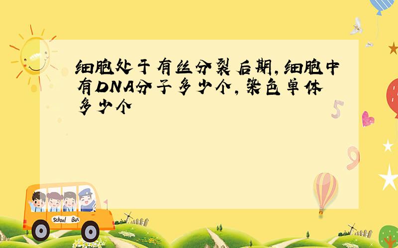 细胞处于有丝分裂后期,细胞中有DNA分子多少个,染色单体多少个