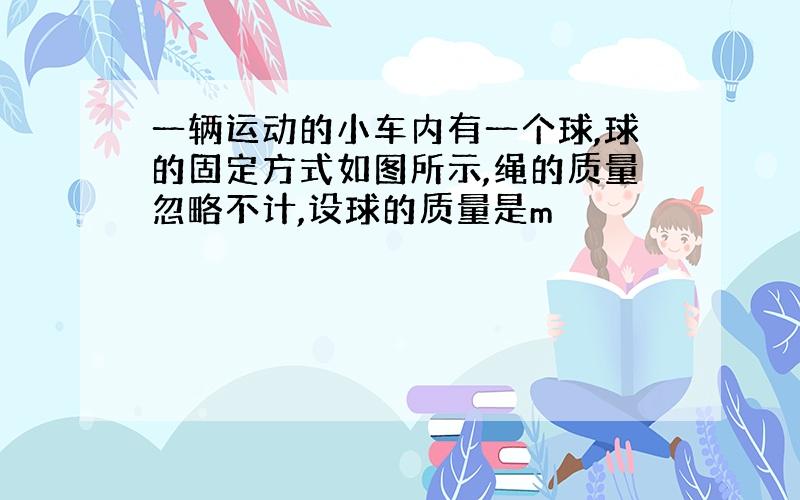 一辆运动的小车内有一个球,球的固定方式如图所示,绳的质量忽略不计,设球的质量是m