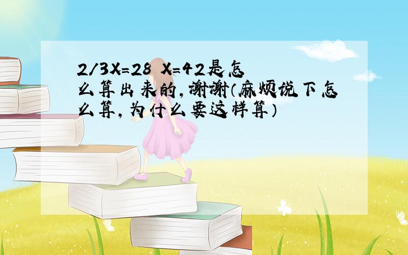 2/3X=28 X=42是怎么算出来的,谢谢（麻烦说下怎么算,为什么要这样算）