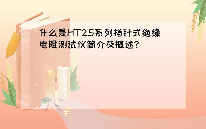 什么是HT25系列指针式绝缘电阻测试仪简介及概述?