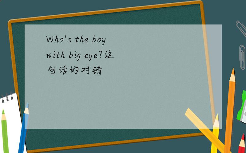 Who's the boy with big eye?这句话的对错