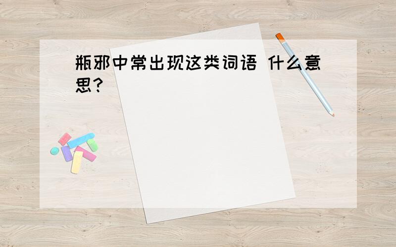 瓶邪中常出现这类词语 什么意思?