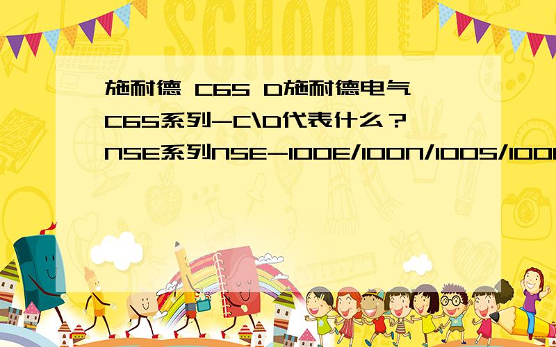 施耐德 C65 D施耐德电气C65系列-C\D代表什么？NSE系列NSE-100E/100N/100S/100H代表什么