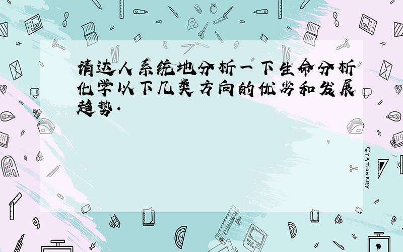 请达人系统地分析一下生命分析化学以下几类方向的优劣和发展趋势.