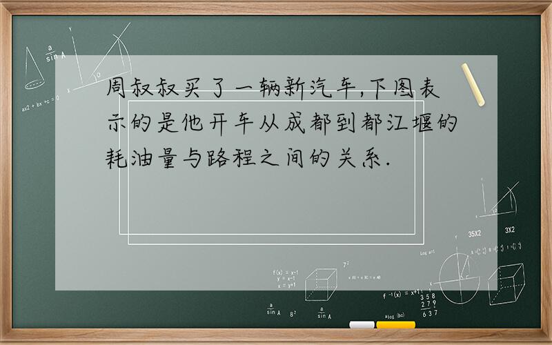 周叔叔买了一辆新汽车,下图表示的是他开车从成都到都江堰的耗油量与路程之间的关系.