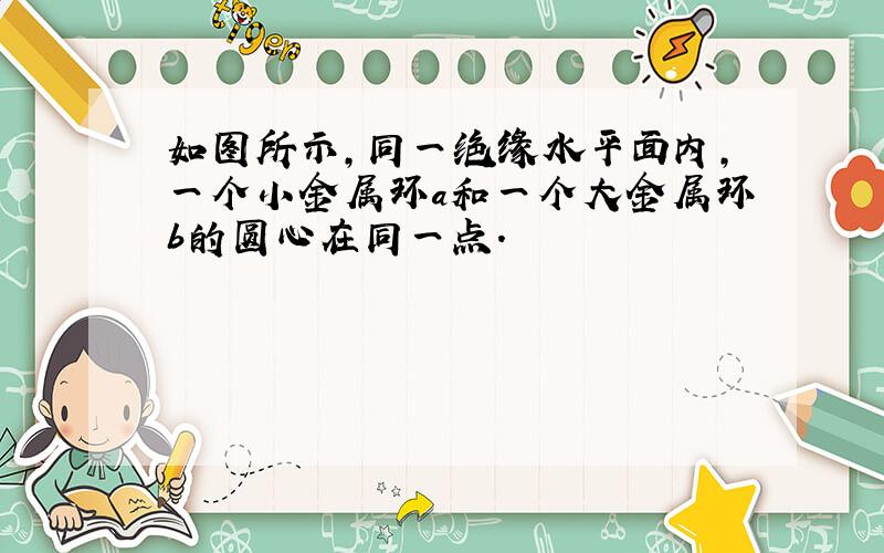 如图所示,同一绝缘水平面内,一个小金属环a和一个大金属环b的圆心在同一点.