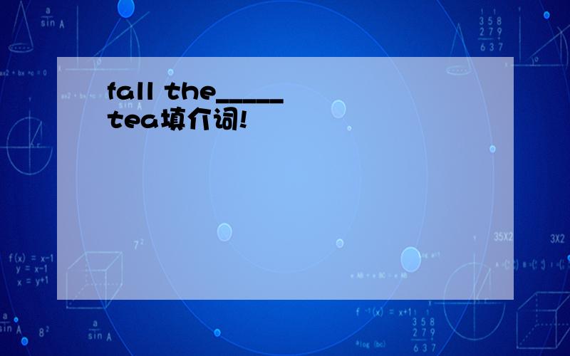 fall the_____ tea填介词!