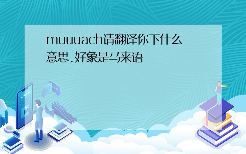 muuuach请翻译你下什么意思.好象是马来语