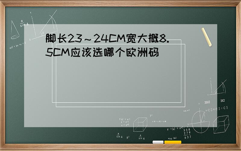 脚长23～24CM宽大概8.5CM应该选哪个欧洲码