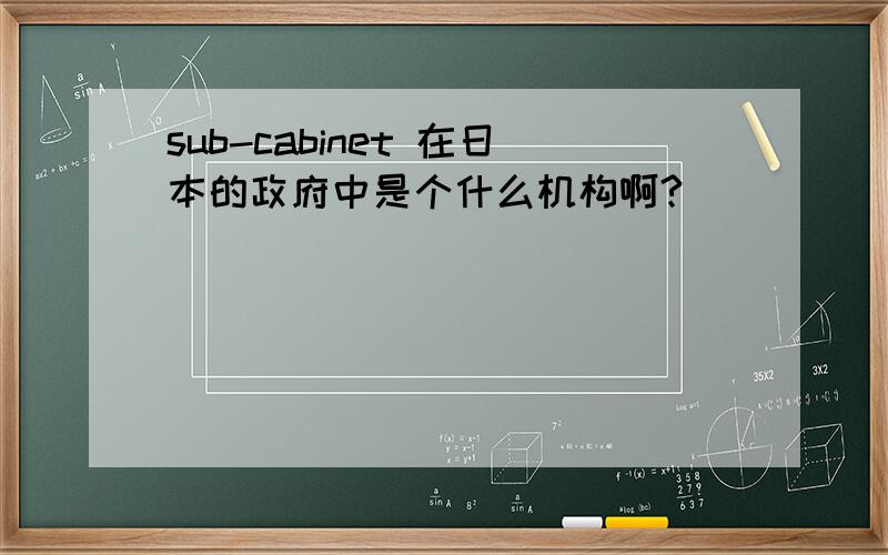 sub-cabinet 在日本的政府中是个什么机构啊?