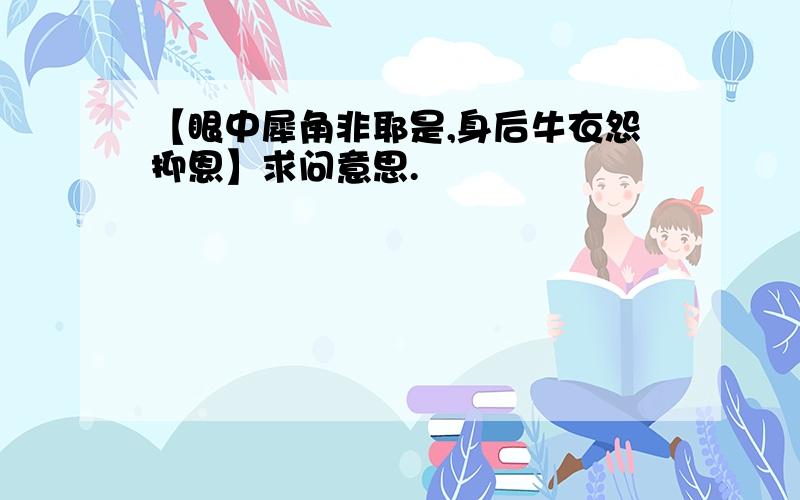 【眼中犀角非耶是,身后牛衣怨抑恩】求问意思.