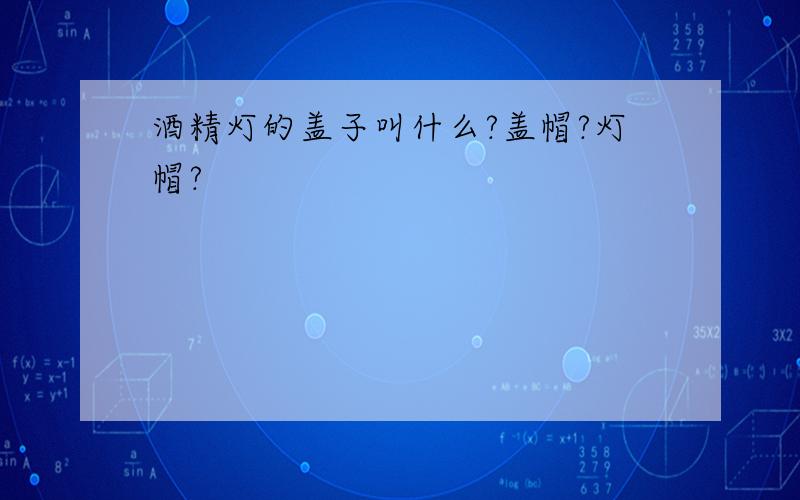 酒精灯的盖子叫什么?盖帽?灯帽?