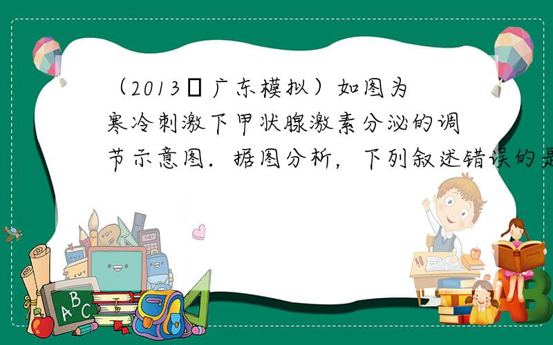 （2013•广东模拟）如图为寒冷刺激下甲状腺激素分泌的调节示意图．据图分析，下列叙述错误的是（　　）