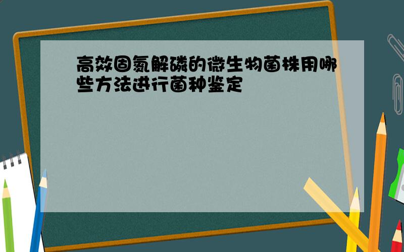 高效固氮解磷的微生物菌株用哪些方法进行菌种鉴定