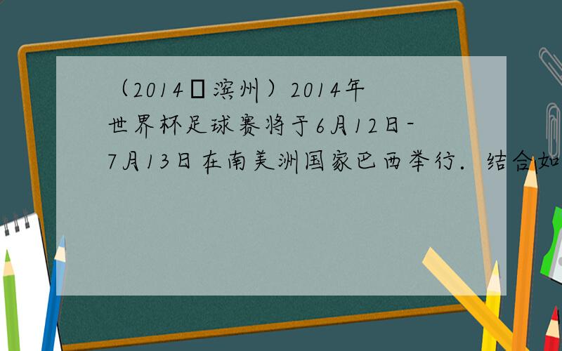 （2014•滨州）2014年世界杯足球赛将于6月12日-7月13日在南美洲国家巴西举行．结合如图判断，有关巴西的叙述，不