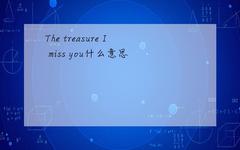 The treasure I miss you什么意思