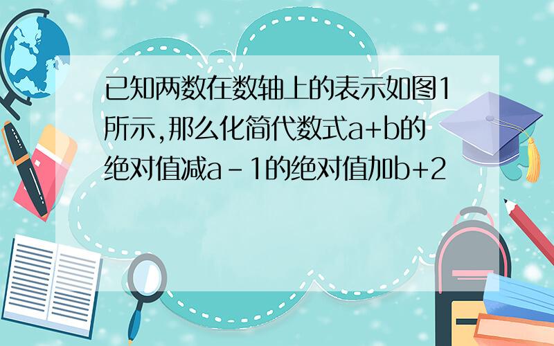 已知两数在数轴上的表示如图1所示,那么化简代数式a+b的绝对值减a-1的绝对值加b+2