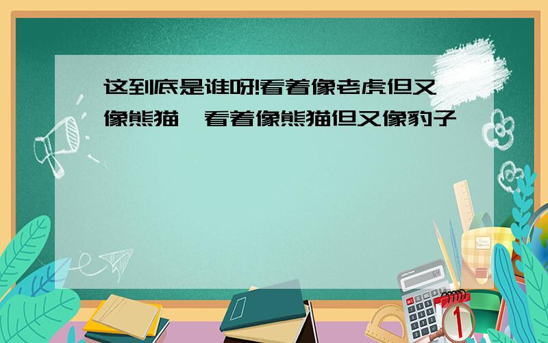 这到底是谁呀!看着像老虎但又像熊猫,看着像熊猫但又像豹子