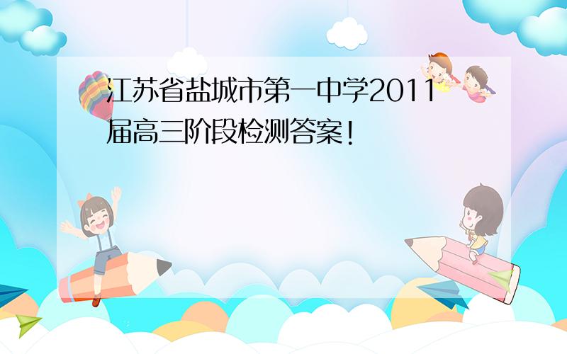 江苏省盐城市第一中学2011届高三阶段检测答案!