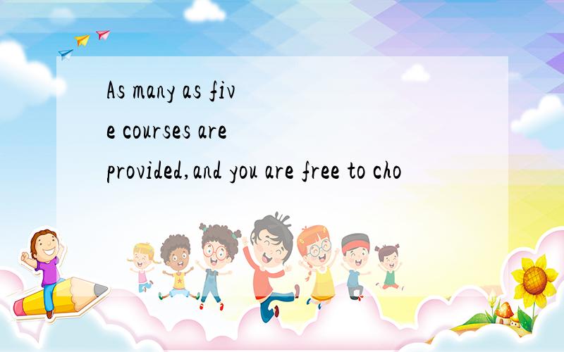 As many as five courses are provided,and you are free to cho