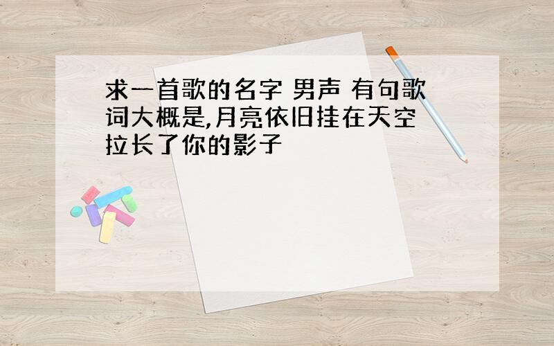 求一首歌的名字 男声 有句歌词大概是,月亮依旧挂在天空 拉长了你的影子