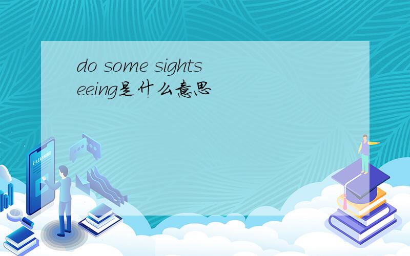 do some sightseeing是什么意思