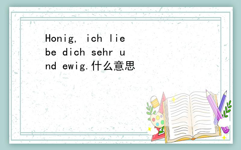 Honig, ich liebe dich sehr und ewig.什么意思