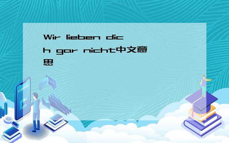 Wir lieben dich gar nicht中文意思