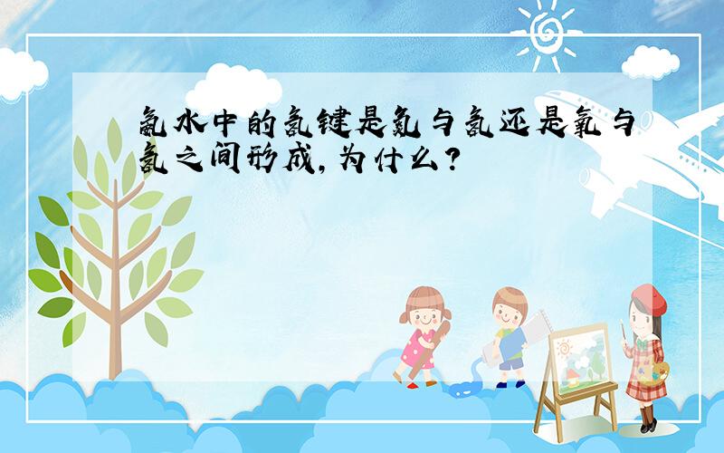 氨水中的氢键是氮与氢还是氧与氢之间形成,为什么?