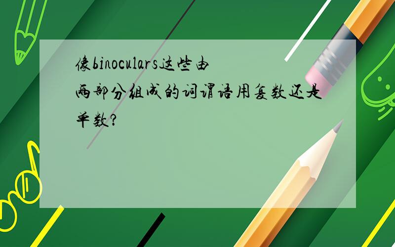 像binoculars这些由两部分组成的词谓语用复数还是单数?