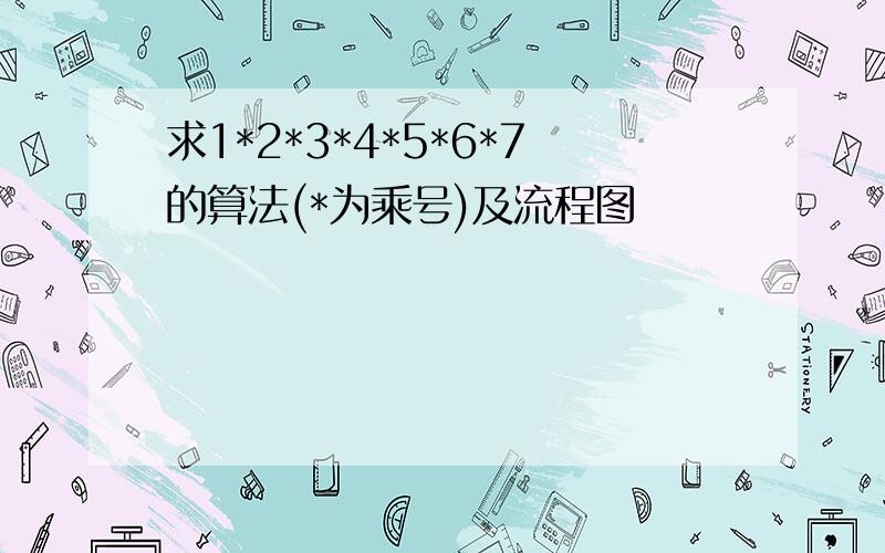 求1*2*3*4*5*6*7的算法(*为乘号)及流程图