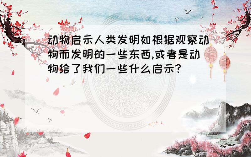 动物启示人类发明如根据观察动物而发明的一些东西,或者是动物给了我们一些什么启示?