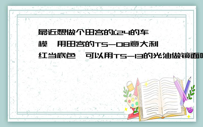 最近想做个田宫的1:24的车模,用田宫的TS-08意大利红当底色,可以用TS-13的光油做镜面吗